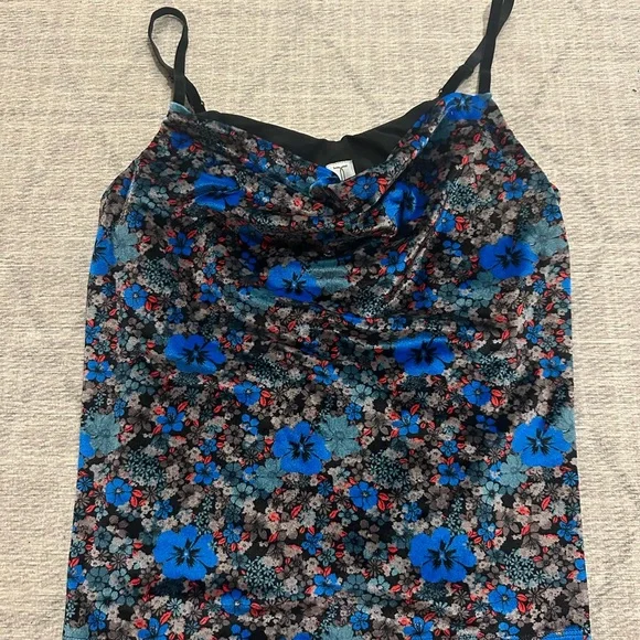 Tristan Blue and Black Cowl Neck Camisole - Picture 1 of 3